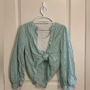 Green and white Blouse shirt🍀